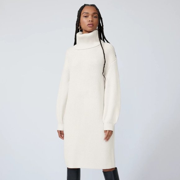 Babaton Cream Turtleneck Sweater Dress - Picture 1 of 13